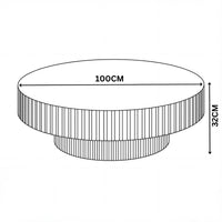 Alicia 100cm Wooden Round Coffee Table Black