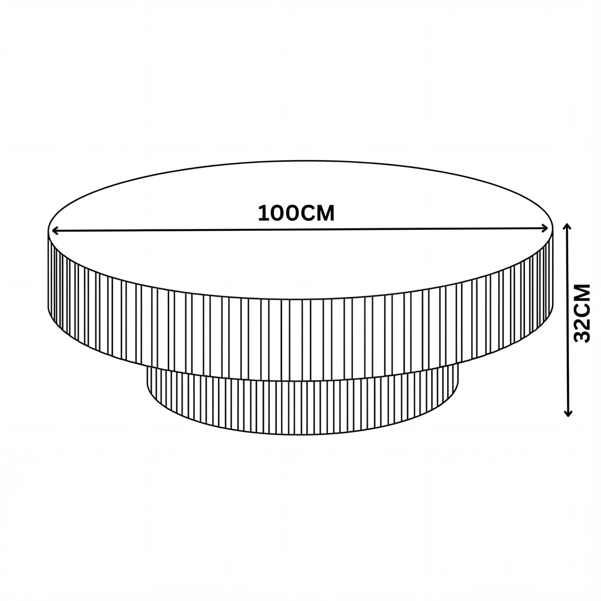 Alicia 100cm Wooden Round Coffee Table Black