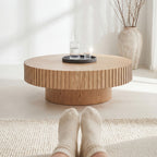Alicia 100cm Wooden Round Coffee Table Natural
