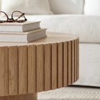Alicia 100cm Wooden Round Coffee Table Natural