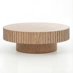 Alicia 100cm Wooden Round Coffee Table Natural