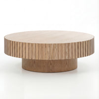 Alicia 100cm Wooden Round Coffee Table Natural