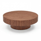 Alicia 100cm Wooden Round Coffee Table Walnut