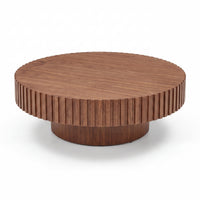 Alicia 100cm Wooden Round Coffee Table Walnut