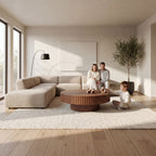 Alicia 100cm Wooden Round Coffee Table Walnut