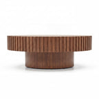 Alicia 100cm Wooden Round Coffee Table Walnut