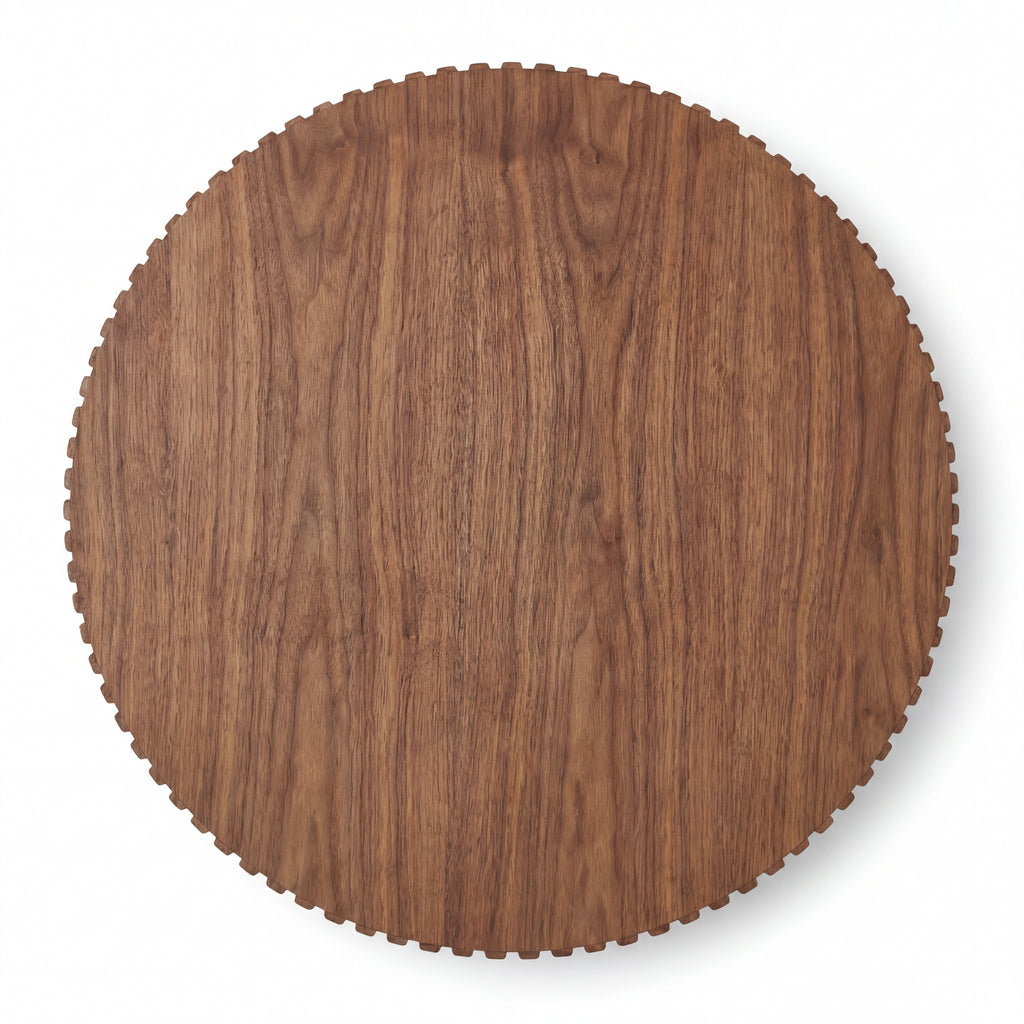 Alicia 100cm Wooden Round Coffee Table Walnut
