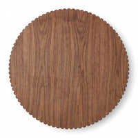 Alicia 100cm Wooden Round Coffee Table Walnut