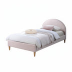 Alix King Single Bed Frame Velvet Fabric Pink