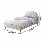 Alix King Single Bed Frame Velvet Fabric Pink