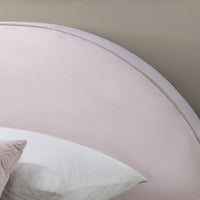 Alix King Single Bed Frame Velvet Fabric Pink
