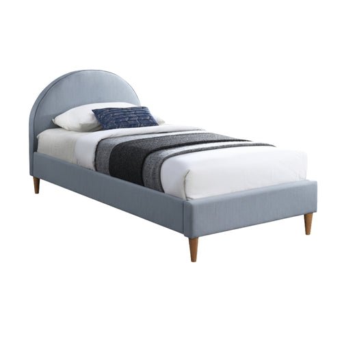 Alix Single Bed Frame Velvet Fabric Blue