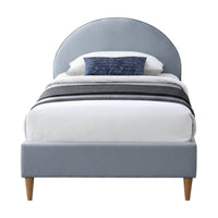 Alix Single Bed Frame Velvet Fabric Blue