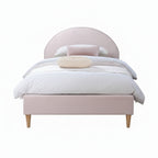 Alix Single Bed Frame Velvet Fabric Pink