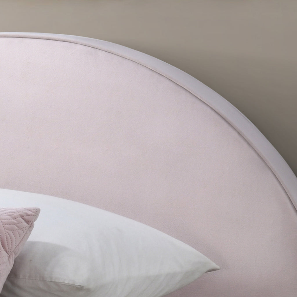 Alix Single Bed Frame Velvet Fabric Pink