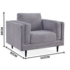 Almaty Fabric Armchair Occasional Arm Chair Fog Grey