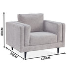 Almaty Fabric Armchair Occasional Arm Chair Quartz Light Grey