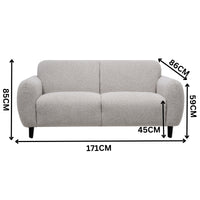 Almerio 2 Seater Fabric Sofa Champagne Grey