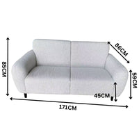 Almerio 2 Seater Fabric Sofa Silver