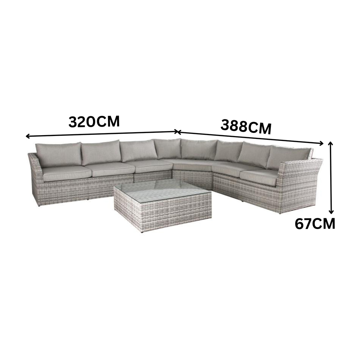 Amalfi 5pc Outdoor Corner Lounge with Coffee Table