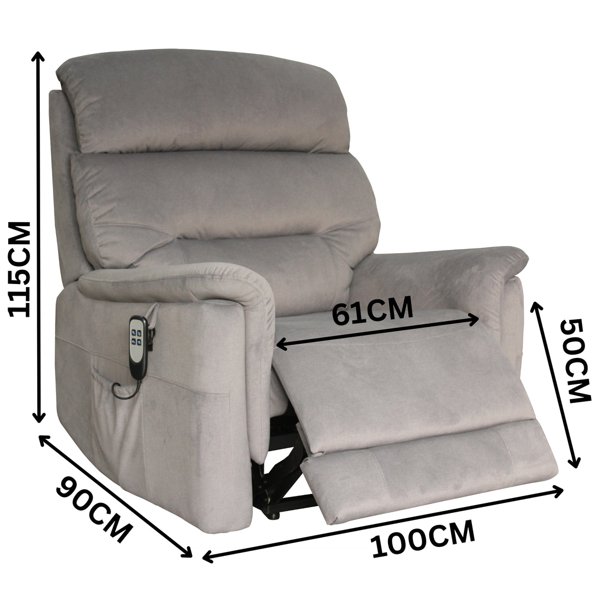 Amelia Dual Motor 200kgs Recliner Lift Chair Dark Grey