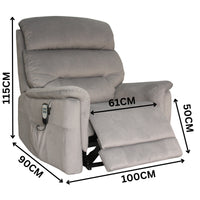 Amelia Dual Motor 200kgs Recliner Lift Chair Dark Grey