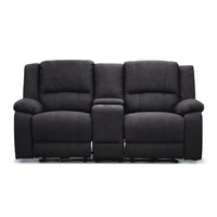 Anderson Fabric Electric Recliner Sofa Lounge Chair JET Dark Grey 1 + 1 + 2 Seater