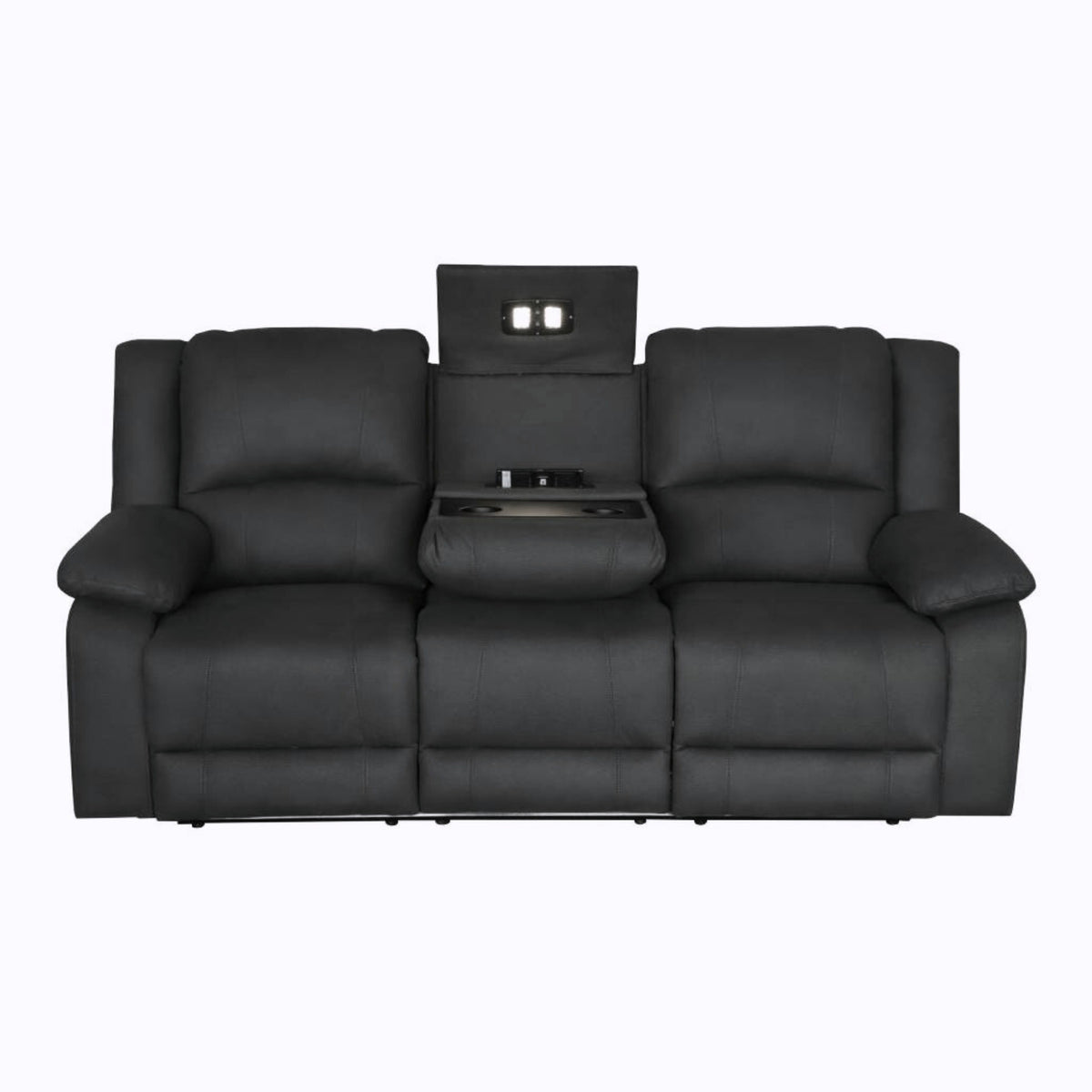Anderson Fabric Electric Recliner Sofa Lounge Chair JET Dark Grey 1 + 1 + 3 Seater