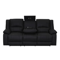 Anderson Fabric Electric Recliner Sofa Lounge Chair ONYX Black 1 + 1 + 3 Seater