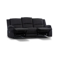 Anderson Fabric Electric Recliner Sofa Lounge Chair ONYX Black 1 + 1 + 3 Seater