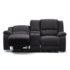 Anderson Fabric Electric Recliner Sofa Lounge Chair JET Dark Grey 1 + 2 Seater