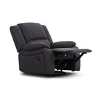 Anderson Fabric Electric Recliner Sofa Lounge Chair JET Dark Grey 1 + 2 Seater