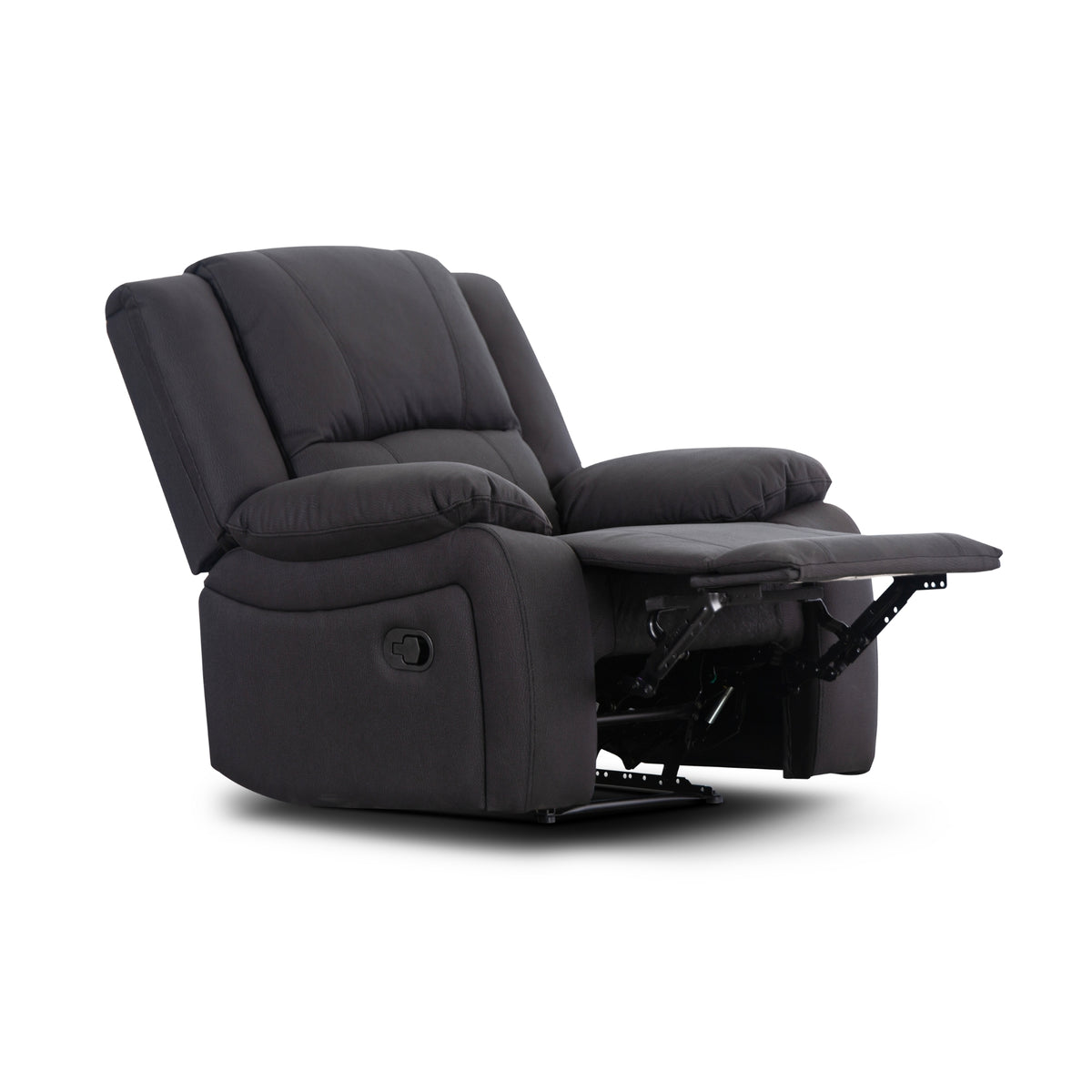Anderson Fabric Electric Recliner Sofa Lounge Chair JET Dark Grey 1 + 2 Seater