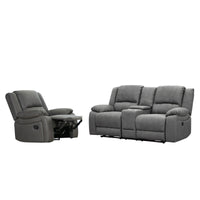 Anderson Fabric Electric Recliner Sofa Lounge Chair LATTE Light Grey 1 + 2 Seater