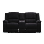 Anderson Fabric Electric Recliner Sofa Lounge Chair ONYX Black 1 + 2 Seater