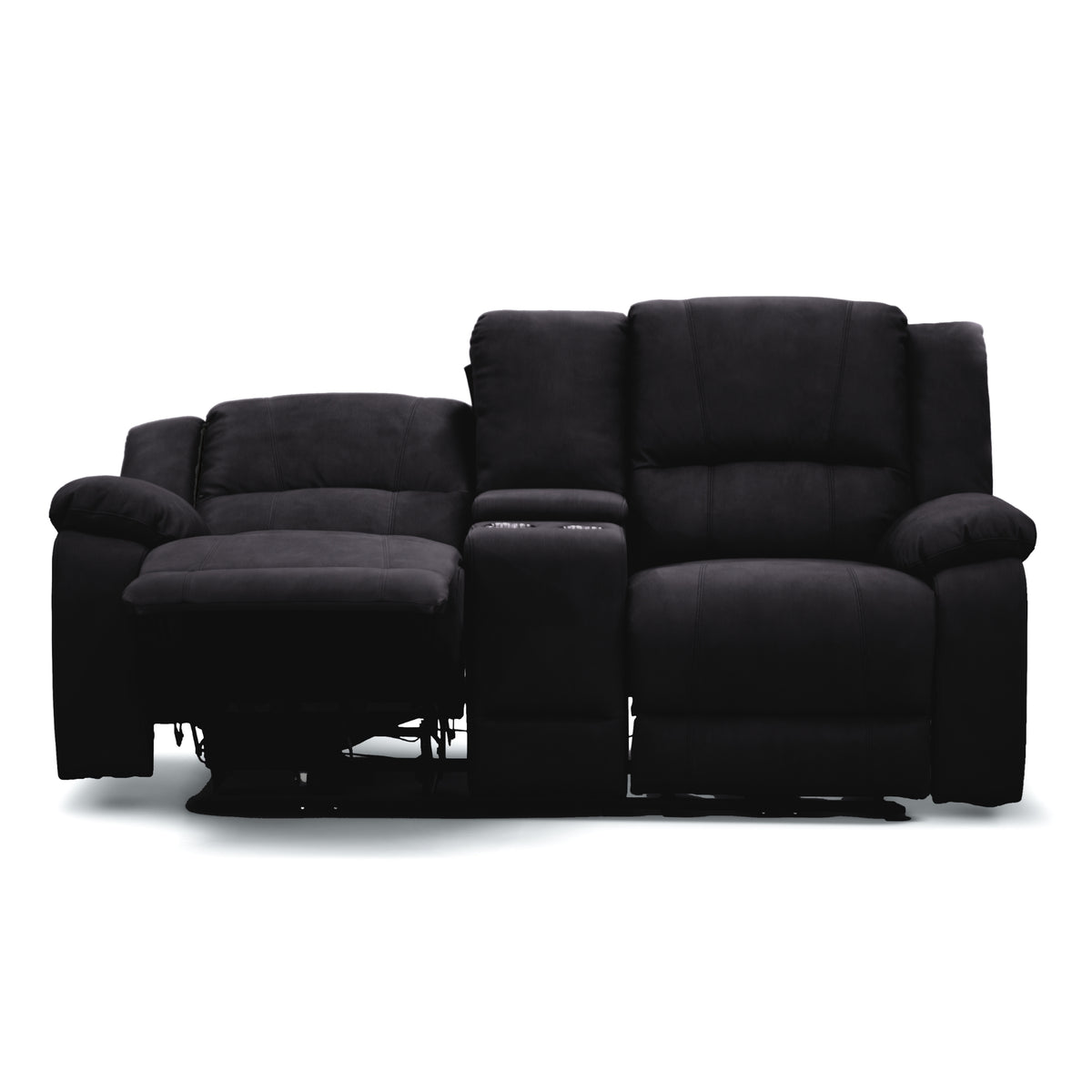 Anderson Fabric Electric Recliner Sofa Lounge Chair ONYX Black 1 + 2 Seater