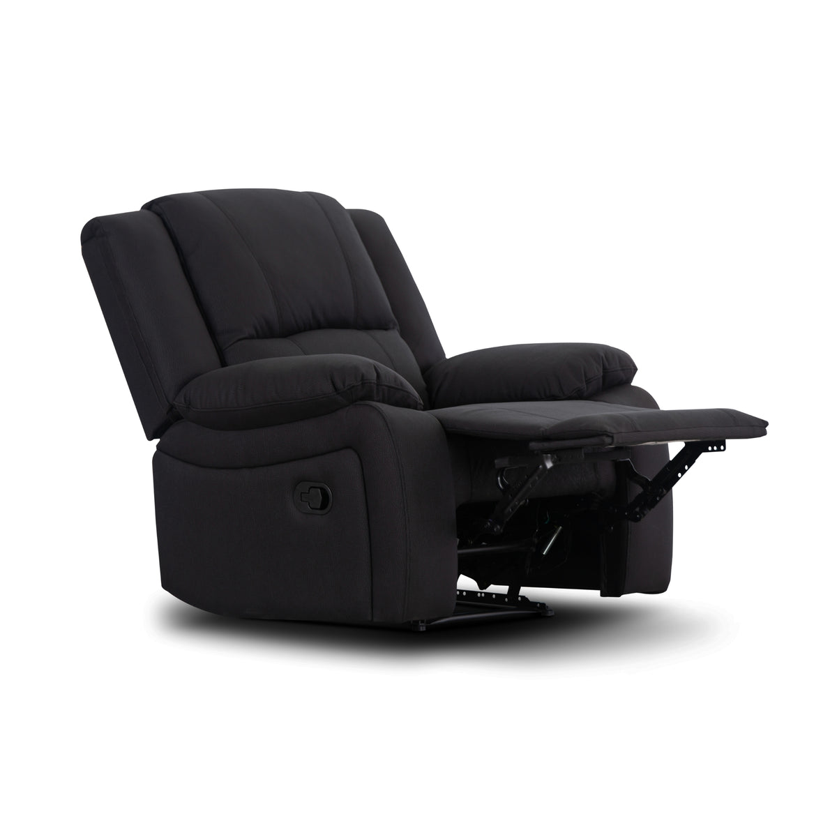 Anderson Fabric Electric Recliner Sofa Lounge Chair ONYX Black 1 + 2 Seater