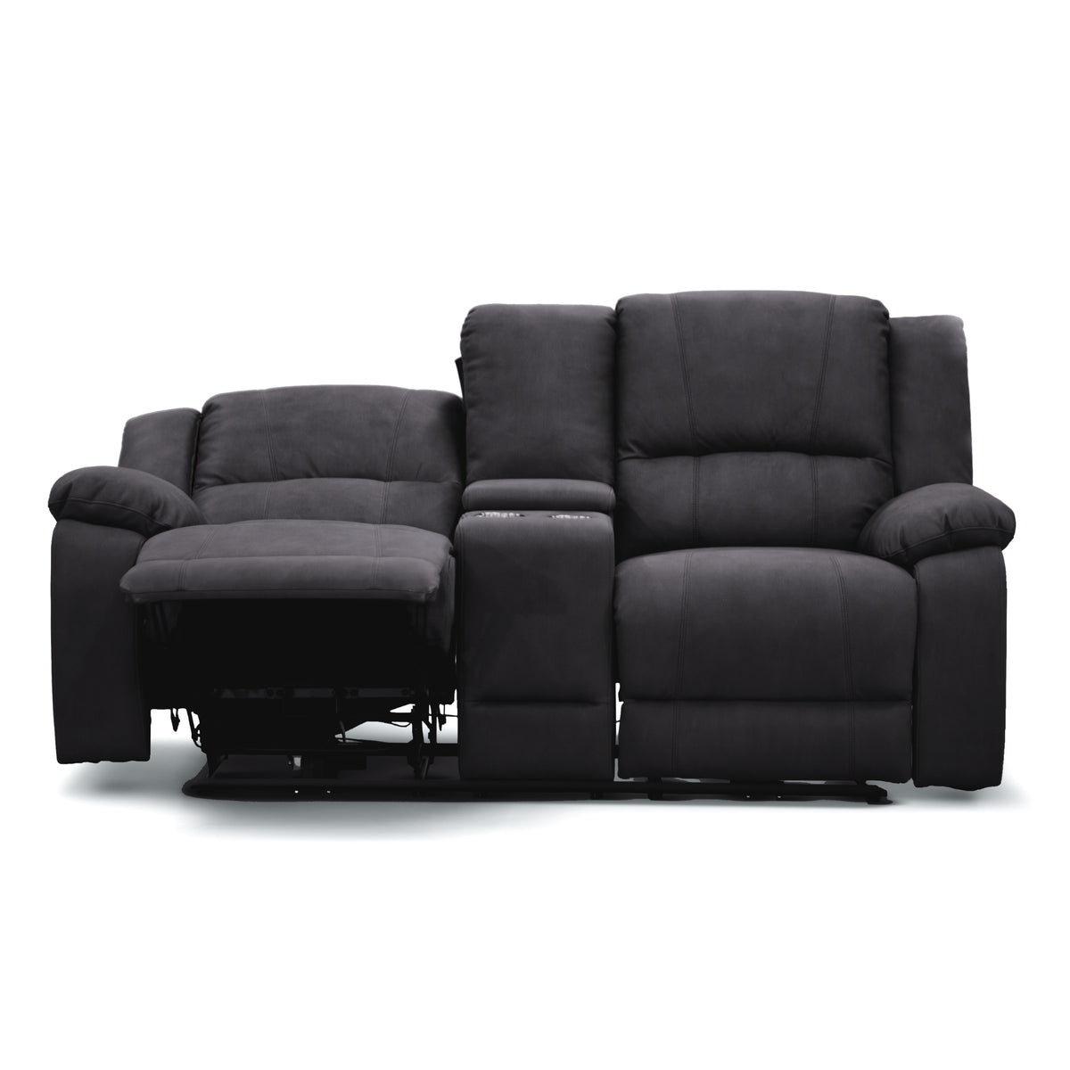 Anderson Fabric Electric Recliner Sofa Lounge Chair JET Dark Grey 1 + 2 + 3 Seater