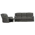 Anderson Fabric Electric Recliner Sofa Lounge Chair LATTE Light Grey 1 + 3 Seater