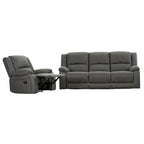 Anderson Fabric Electric Recliner Sofa Lounge Chair LATTE Light Grey 1 + 3 Seater