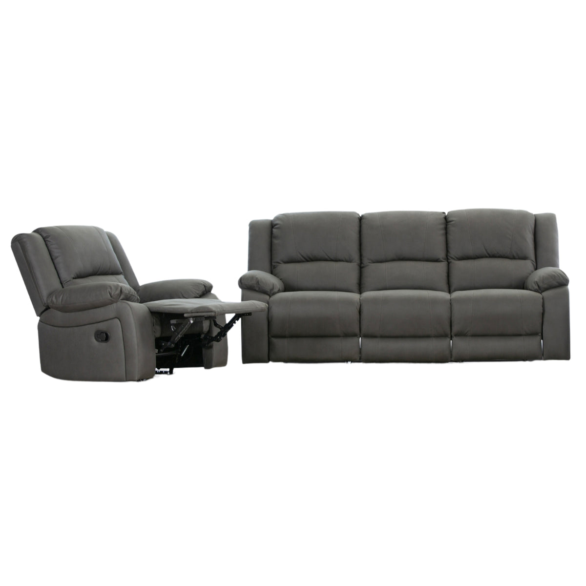 Anderson Fabric Electric Recliner Sofa Lounge Chair LATTE Light Grey 1 + 3 Seater