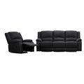 Anderson Fabric Electric Recliner Sofa Lounge Chair ONYX Black 1 + 3 Seater