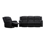 Anderson Fabric Electric Recliner Sofa Lounge Chair ONYX Black 1 + 3 Seater