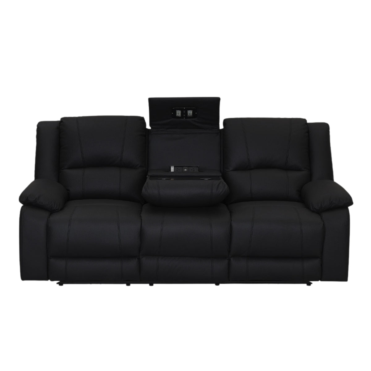 Anderson Fabric Electric Recliner Sofa Lounge Chair ONYX Black 1 + 3 Seater