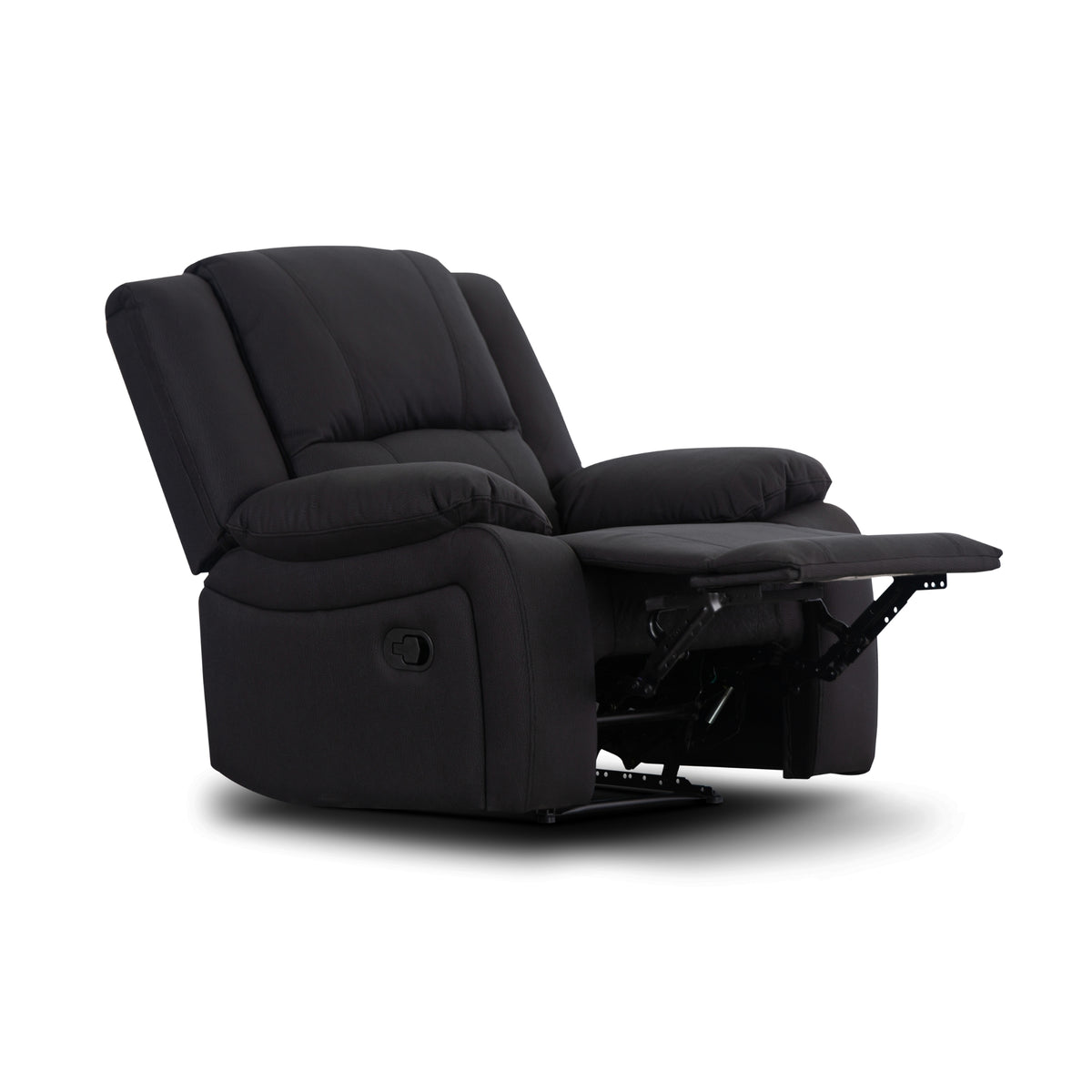 Anderson Fabric Electric Recliner Sofa Lounge Chair ONYX Black 1 + 3 Seater