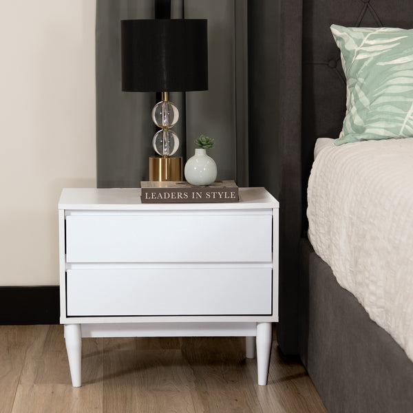 Anderson 2 Drawers Bedside Table Nightstand Side End Bedroom Storage Cabinet White