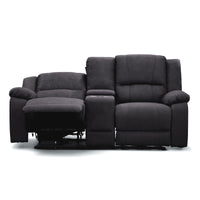 Anderson Fabric Electric Recliner Sofa Lounge Chair JET Dark Grey 2 Seater