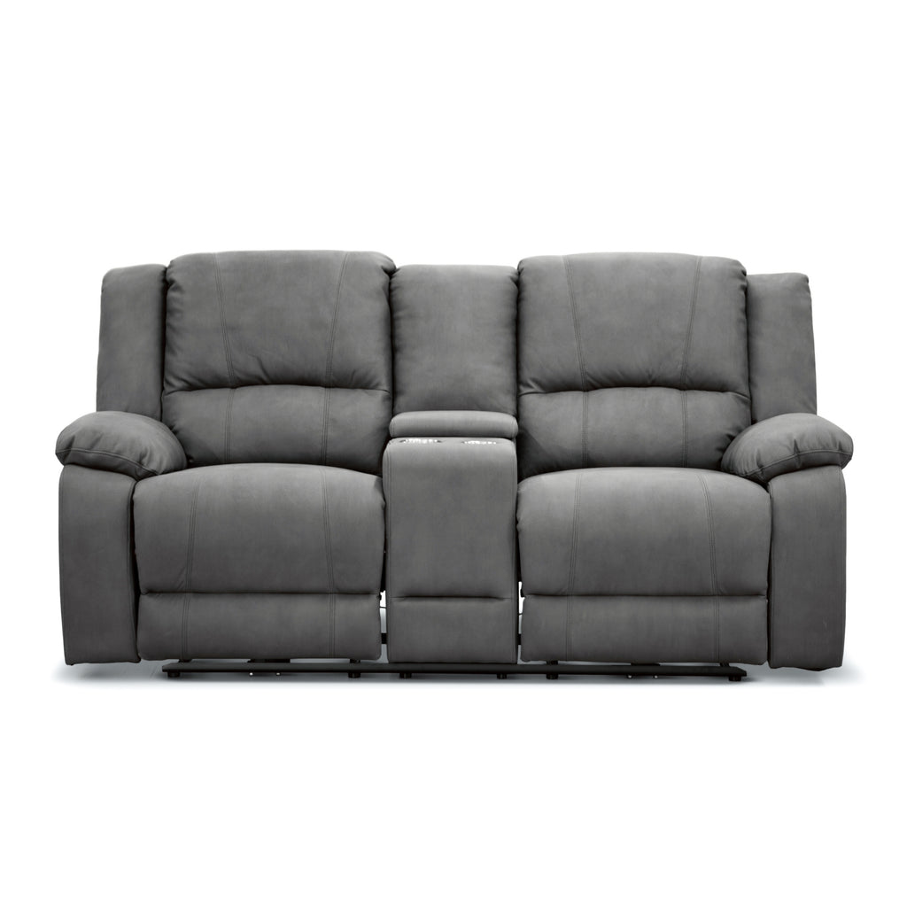 Anderson Fabric Electric Recliner Sofa Lounge Chair LATTE Light Grey 2 Seater