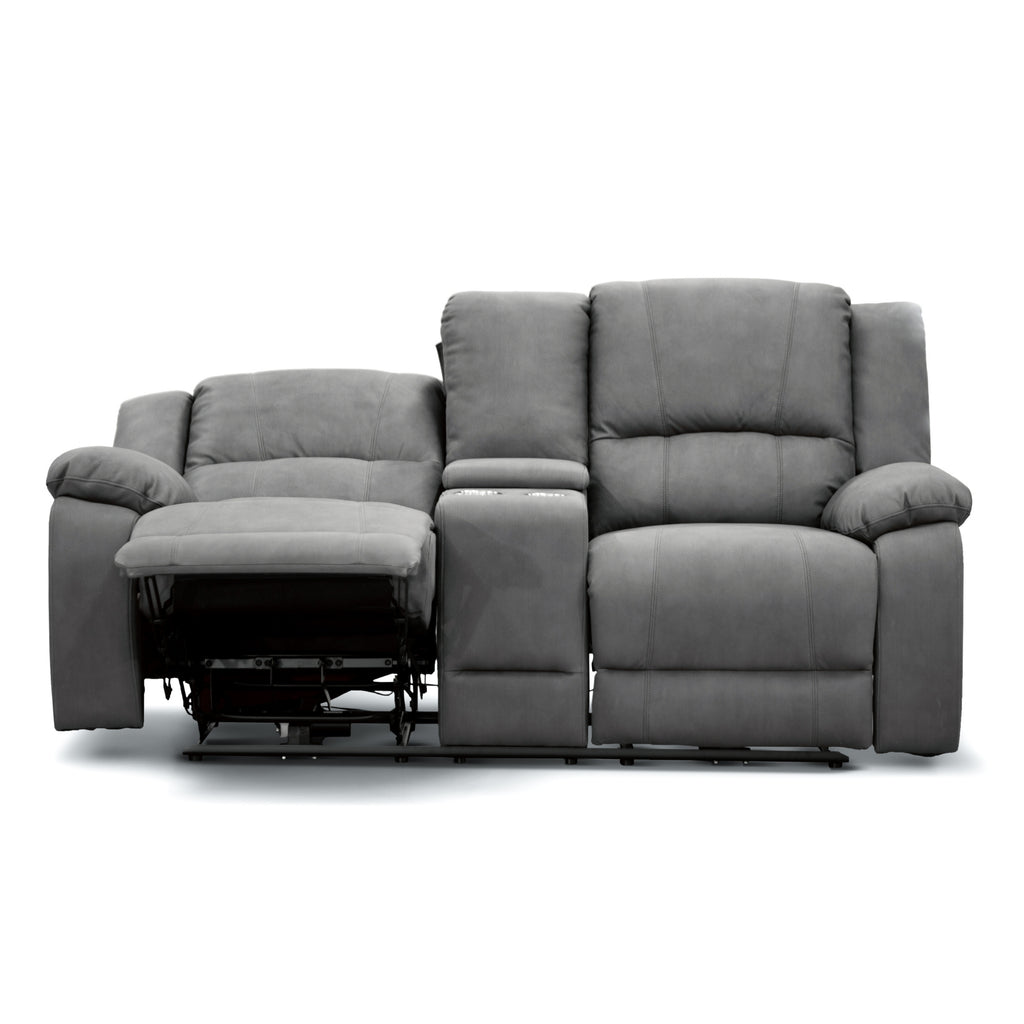 Anderson Fabric Electric Recliner Sofa Lounge Chair LATTE Light Grey 2 Seater