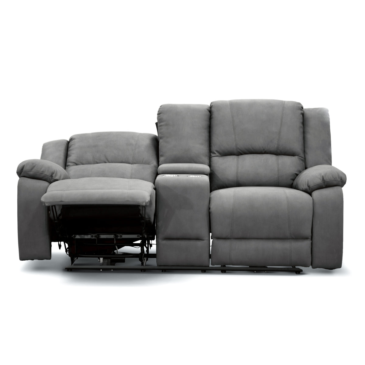 Anderson Fabric Electric Recliner Sofa Lounge Chair LATTE Light Grey 2 Seater
